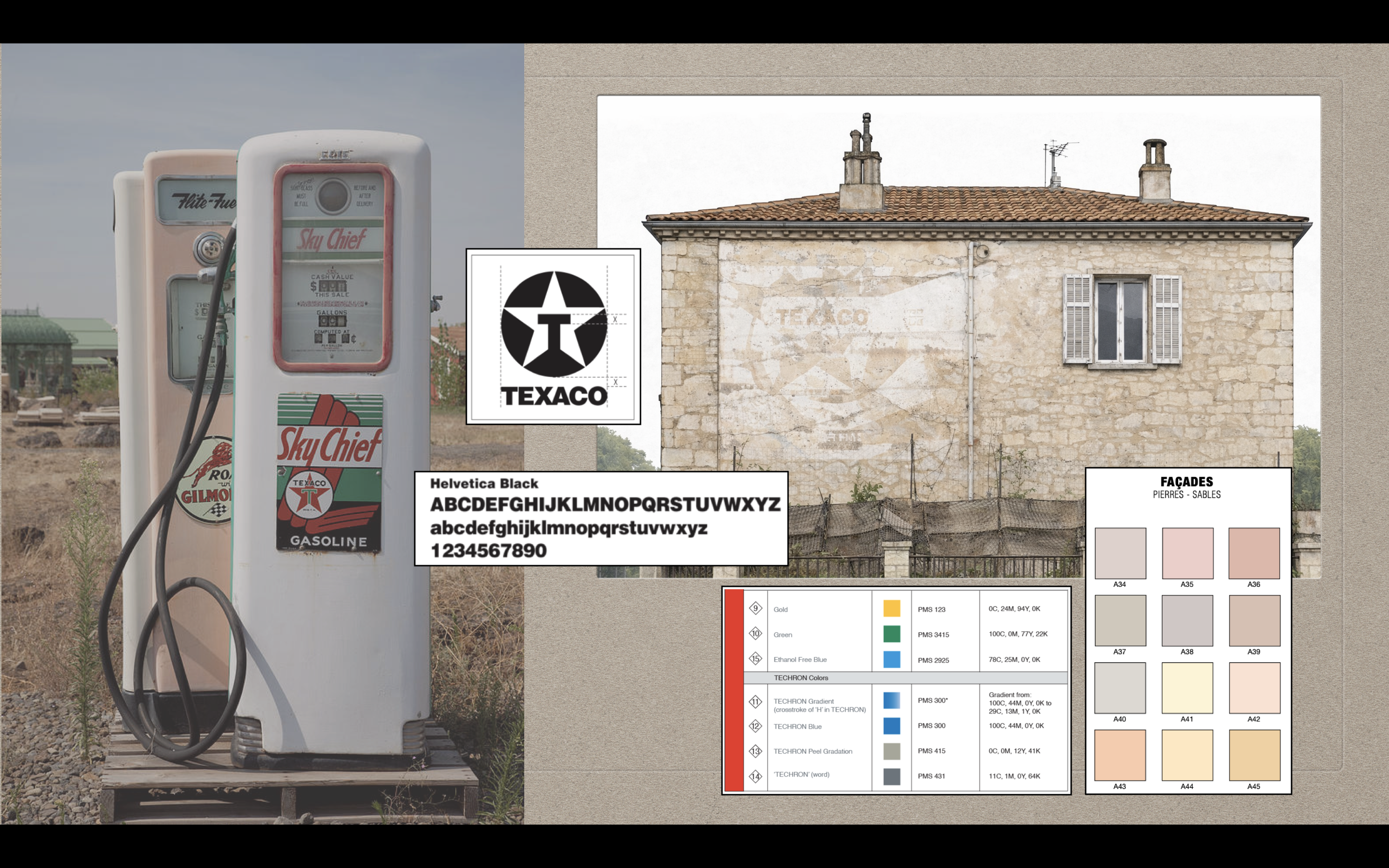 Étude graphique pour la restauration d’une fresque Texaco